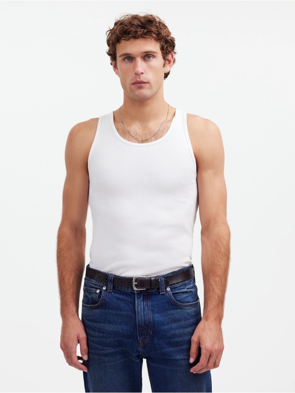 Madewell Ribbed Tank in White Size Medium